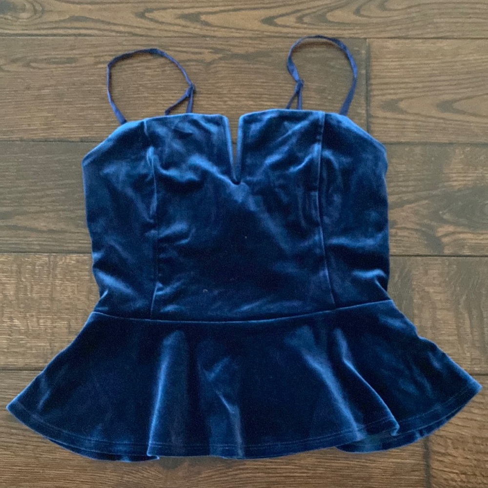 Express blue top with adjustable straps